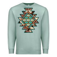 Seafoam cowhide leopard gemstone aztec Premium Sweatshirt - JahusDesignShop