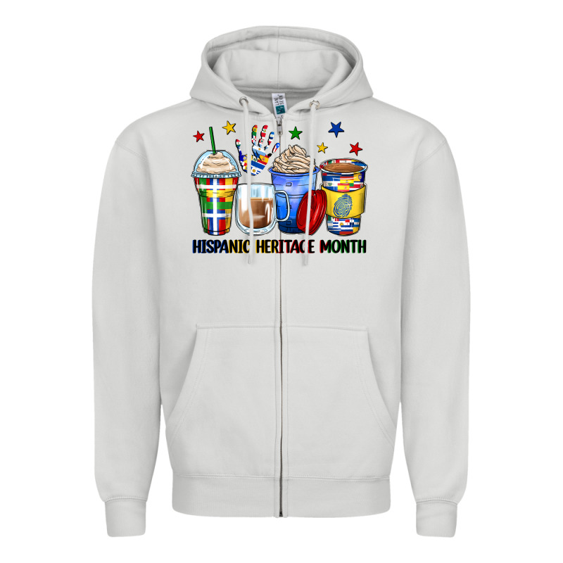 Hispanic Heritage Month Coffee Cups Zipper Hoodie by Zillion Design Studio | Teevron
