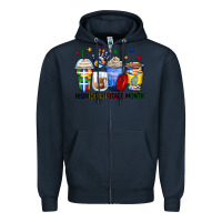 Navy hispanic heritage month coffee cups Zipper Hoodie - Zillion Design Studio