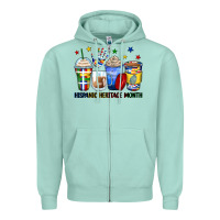 Seafoam hispanic heritage month coffee cups Zipper Hoodie - Zillion Design Studio