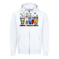 White hispanic heritage month coffee cups Zipper Hoodie - Zillion Design Studio