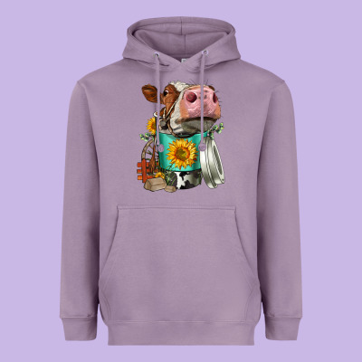 Simmental Cow Coffee Cup Heavyweight Hoodie Designed By Fadigitalartstudio