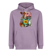 Lavender Simmental Cow Coffee Cup Heavyweight Hoodie - FaDigitalArtStudio