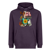 Plum Simmental Cow Coffee Cup Heavyweight Hoodie - FaDigitalArtStudio