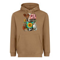 Toasted Coconut Simmental Cow Coffee Cup Heavyweight Hoodie - FaDigitalArtStudio