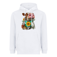 White Simmental Cow Coffee Cup Heavyweight Hoodie - FaDigitalArtStudio