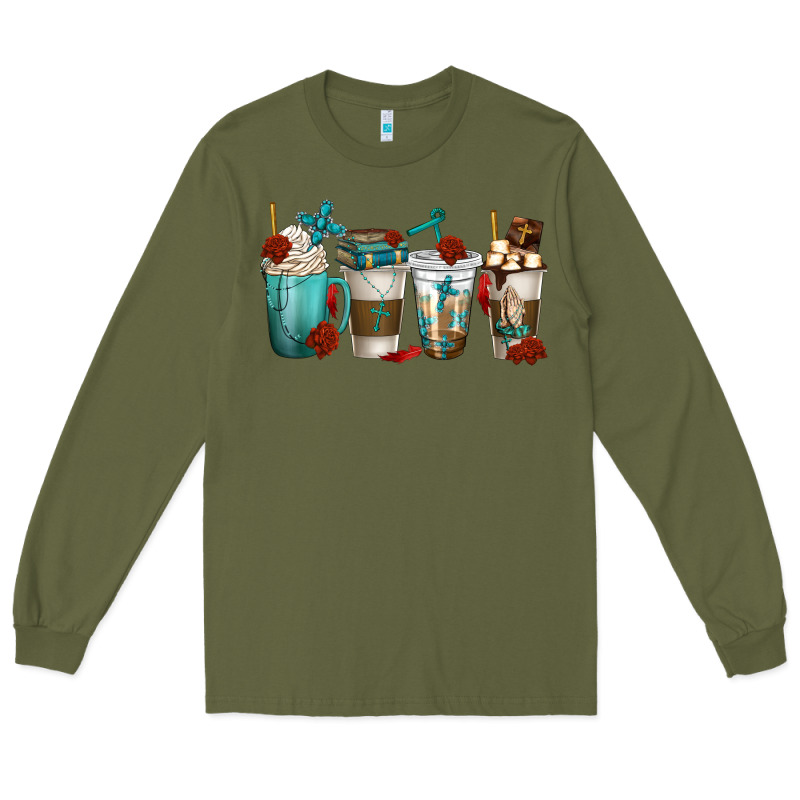 Faith Coffee Cups Long Sleeve Tee by texasbilliewilder | Teevron