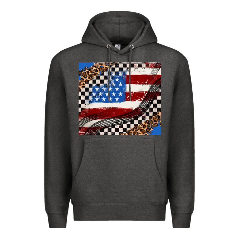 American Flag And Race Flag Premium Hoodie by AdoDesignShop | Teevron