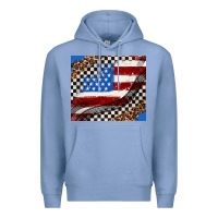 Colony Blue American flag and race flag Premium Hoodie - AdoDesignShop