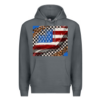 Rock American flag and race flag Premium Hoodie - AdoDesignShop