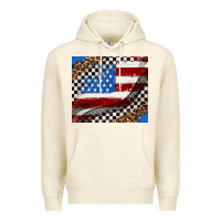 Sandshell American flag and race flag Premium Hoodie - AdoDesignShop
