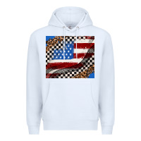 White American flag and race flag Premium Hoodie - AdoDesignShop