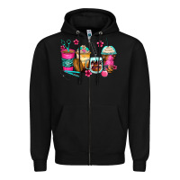 Black hairstylist coffee cups Zipper Hoodie - Zillion Design Studio