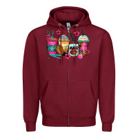 Burgundy hairstylist coffee cups Zipper Hoodie - Zillion Design Studio