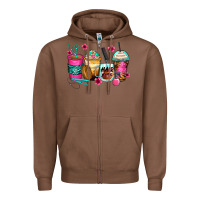Chestnut hairstylist coffee cups Zipper Hoodie - Zillion Design Studio