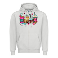 Dove Grey hairstylist coffee cups Zipper Hoodie - Zillion Design Studio