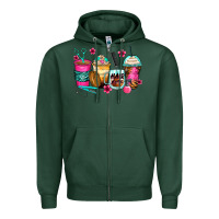 Sports Green hairstylist coffee cups Zipper Hoodie - Zillion Design Studio