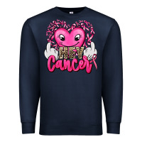 Navy hey cancer with middle fingers Premium Sweatshirt - AdoDesignShop