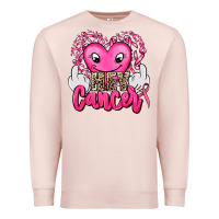 Pale Pink hey cancer with middle fingers Premium Sweatshirt - AdoDesignShop