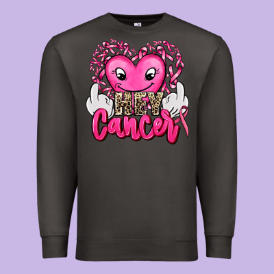 Hey Cancer With Middle Fingers Premium Sweatshirt Designed By Adodesignshop