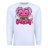 White hey cancer with middle fingers Premium Sweatshirt - AdoDesignShop