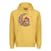 Antique Gold moon and mushrooms Premium Hoodie - MaliasSmallBusiness