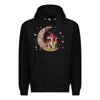 Black moon and mushrooms Premium Hoodie - MaliasSmallBusiness
