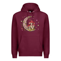 Burgundy moon and mushrooms Premium Hoodie - MaliasSmallBusiness