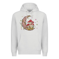Dove Grey moon and mushrooms Premium Hoodie - MaliasSmallBusiness