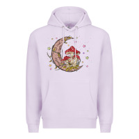 Lilac moon and mushrooms Premium Hoodie - MaliasSmallBusiness