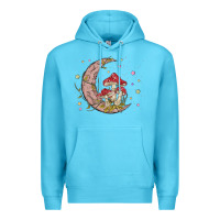 Ocean Blue moon and mushrooms Premium Hoodie - MaliasSmallBusiness