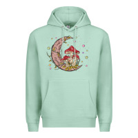 Seafoam moon and mushrooms Premium Hoodie - MaliasSmallBusiness