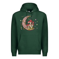 Sports Green moon and mushrooms Premium Hoodie - MaliasSmallBusiness