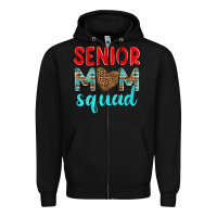 Black senior mom squad Zipper Hoodie - texasbilliewilder