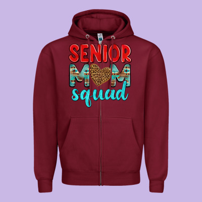 Senior Mom Squad Zipper Hoodie Designed By Texasbilliewilder