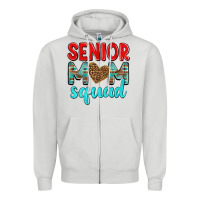 Dove Grey senior mom squad Zipper Hoodie - texasbilliewilder