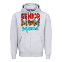 Heather Grey senior mom squad Zipper Hoodie - texasbilliewilder