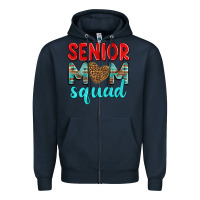 Navy senior mom squad Zipper Hoodie - texasbilliewilder