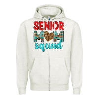 Oatmeal Heather senior mom squad Zipper Hoodie - texasbilliewilder