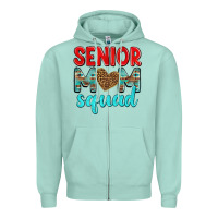 Seafoam senior mom squad Zipper Hoodie - texasbilliewilder
