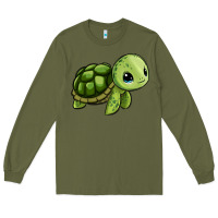 Army Green cute turtle Long Sleeve Tee - Zillion Design Studio