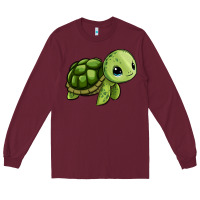 Burgundy cute turtle Long Sleeve Tee - Zillion Design Studio