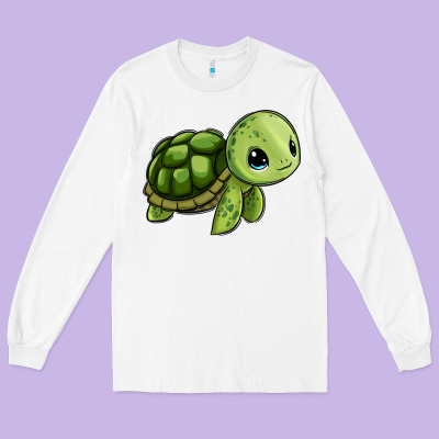 Cute Turtle Long Sleeve Tee Designed By Zillion Design Studio