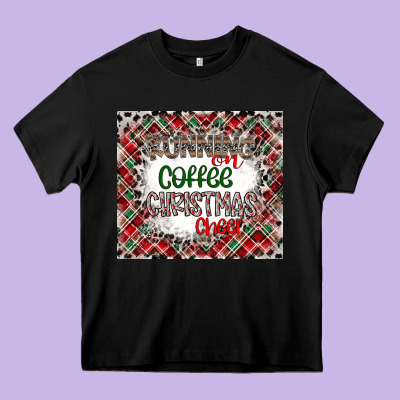 Running On Coffee And Christmas Heavy Core Tee Designed By Cowhidedigitalart