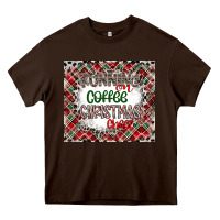Chocolate Brown Running on Coffee And Christmas Heavy Core Tee - CowhideDigitalArt