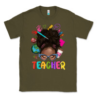 Army Green teacher afro messy bun Classic Tee - texasbilliewilder
