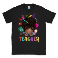 Black teacher afro messy bun Classic Tee - texasbilliewilder