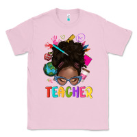 Bubblegum Pink teacher afro messy bun Classic Tee - texasbilliewilder