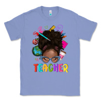 Teacher Afro Messy Bun Classic Tee | Teevron