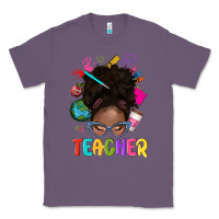 Lavender teacher afro messy bun Classic Tee - texasbilliewilder
